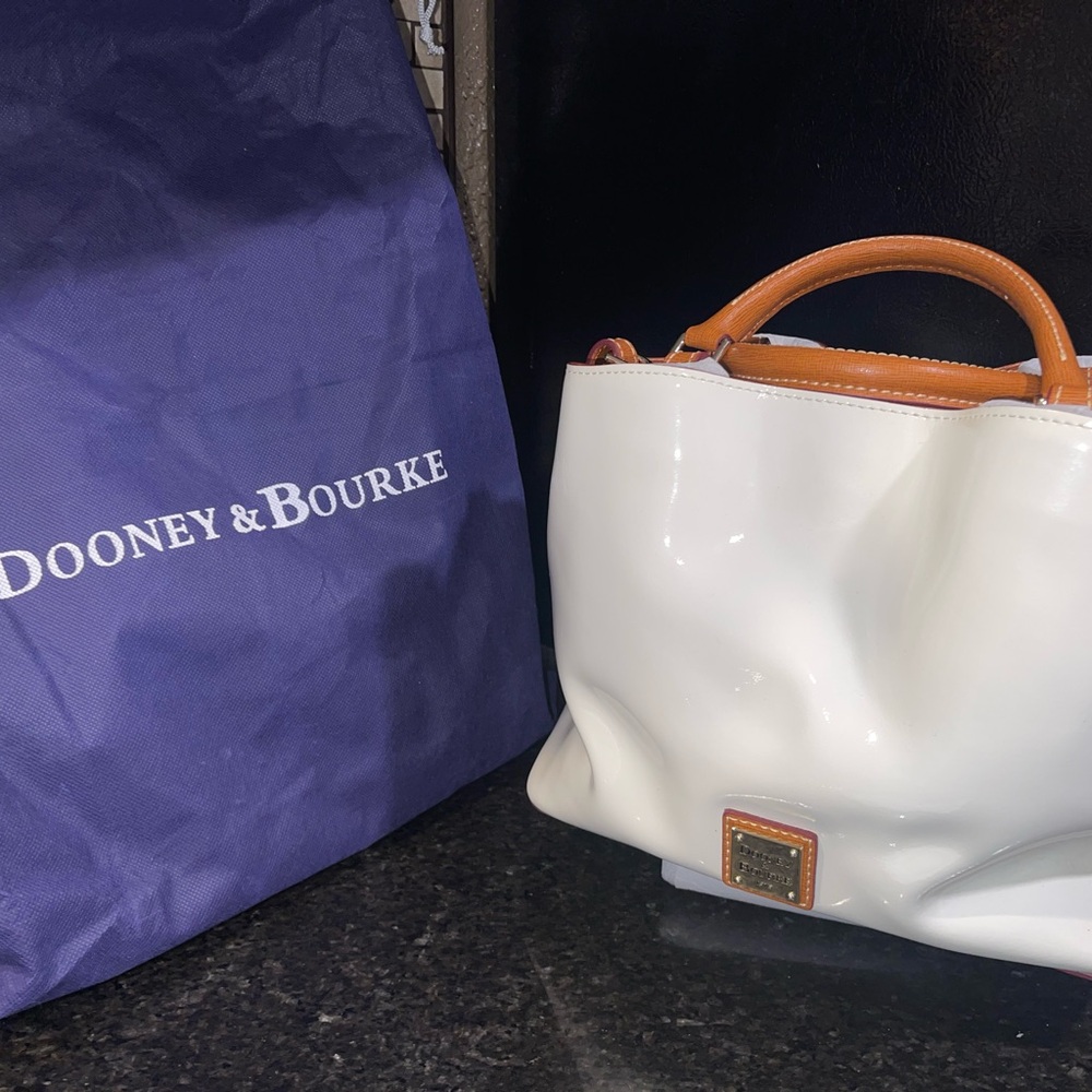 Dooney & Bourke White and Tan Shoulder Bag